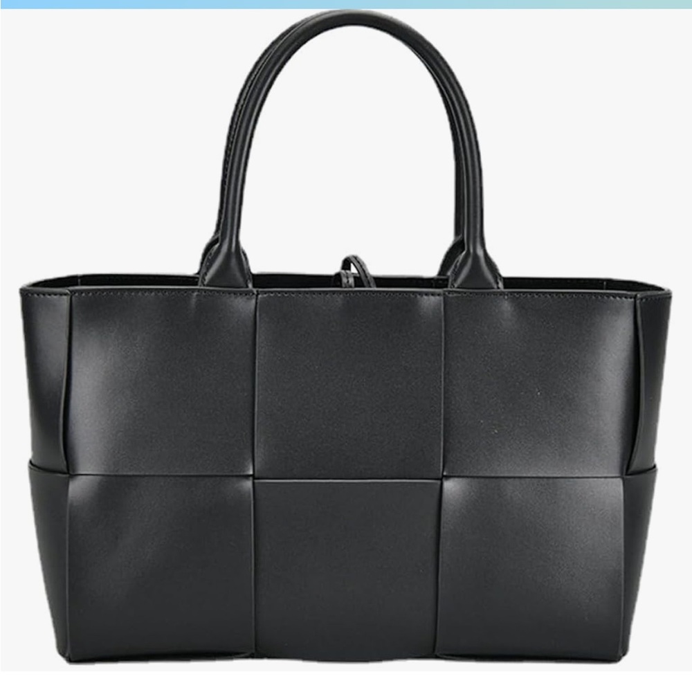 FENGJINRUHUA Amazon Woven Black Tote Bag with Pouch Insert